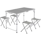 Mesa Plegable para Camping con 4 Taburetes Multiusos 120x60cm