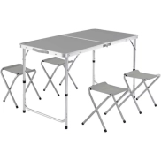 Mesa Plegable para Camping con 4 Taburetes Multiusos 120x60cm