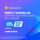 Ofertas en Videojuegos: PlayStation Plus 33% en suscripción