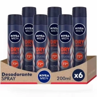 Pack ahorro NIVEA MEN - 6 Spray Desodorante Dry Impact 200ml