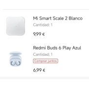 Báscula Xiaomi Mi Smart Scale 2 y Redmi Buds 6 Play por 5'44€