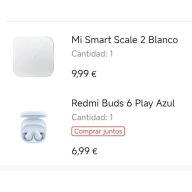 Báscula Xiaomi Mi Smart Scale 2 y Redmi Buds 6 Play por 5'44€