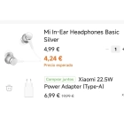 Auriculares Xiaomi + Cargador 22.5W