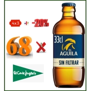 68 Botellas de 33 cl de El Águila Sin Filtrar