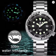 Reloj de buceo automático ADDIESDIVE, acero inoxidable resistente