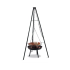 Parrilla colgante de acero con barbacoa de altura regulable
