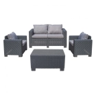 Conjunto de Jardín Menorca: Mesa Rectangular, Sofá y Sillones