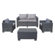 Conjunto de Jardín Menorca: Mesa Rectangular, Sofá y Sillones