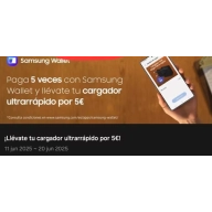 Cargador ultrarrápido 25W a 5€ en 5 pagos con Samsung Wallet.