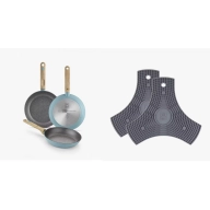 Set de 3 Sartenes Nordik + Multiusos 3 en 1, Gris