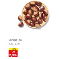 Castañas 1kg a solo 2,99€
