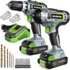 Taladro Workpro 20V + pistola de impacto, baterías y accesorios
