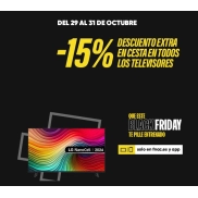 Descuento del 15% en todos los televisores en cesta