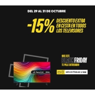 Descuento del 15% en todos los televisores en cesta