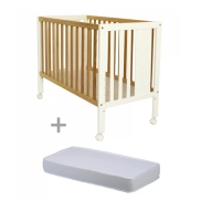 Cuna de Madera Bicolor + Colchón Cunitas para Colecho