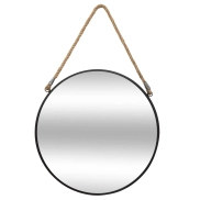 Espejo de Metal Redondo con Cuerda, 55x55 cm