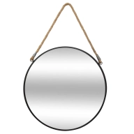 Espejo de Metal Redondo con Cuerda, 55x55 cm