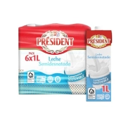 Leche semidesnatada 6x1L Président - compra recurrente