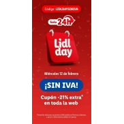 Descuento del 21% en toda la web, miércoles 12 de febrero.