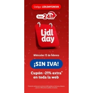 Descuento del 21% en toda la web, miércoles 12 de febrero.