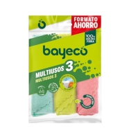 Bayecos: Set de 3 bayetas multiusos de microfibra 30x30cm