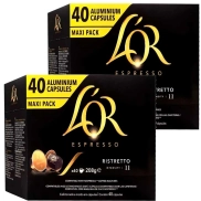 Cápsulas Ristretto L'OR - Pack de 80 unidades