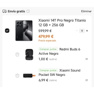 Xiaomi 14T Pro, Auriculares y Altavoz Bluetooth por 390€