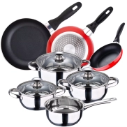 Batería de cocina y sartenes SAN IGNACIO en acero inoxidable