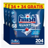 204 Pastillas Quantum Finish Powerball para Lavavajillas