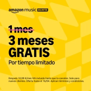3 meses gratis de Amazon Music Unlimited: Individual o Familiar
