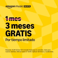 3 meses gratis de Amazon Music Unlimited: Individual o Familiar