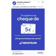 5€ Gratis en Decathlon para Cuentas Seleccionadas