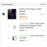 Xiaomi Band 8, POCO X7 PRO y Powerbank 10000mAh 33W.