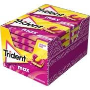 Chicles sin Azúcar Trident Max de Frambuesa y Limón, 12 Pack