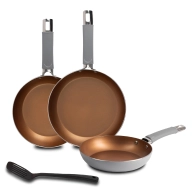 Set de 3 Sartenes y Espátula Ranurada BERGNER LOJA