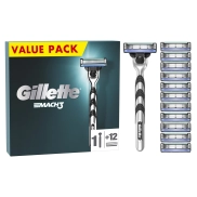 Máquinilla Gillette Mach3 para Hombre + 12 Cuchillas Recambio