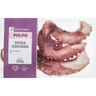 Patas de pulpo cocido 250gr. en tienda